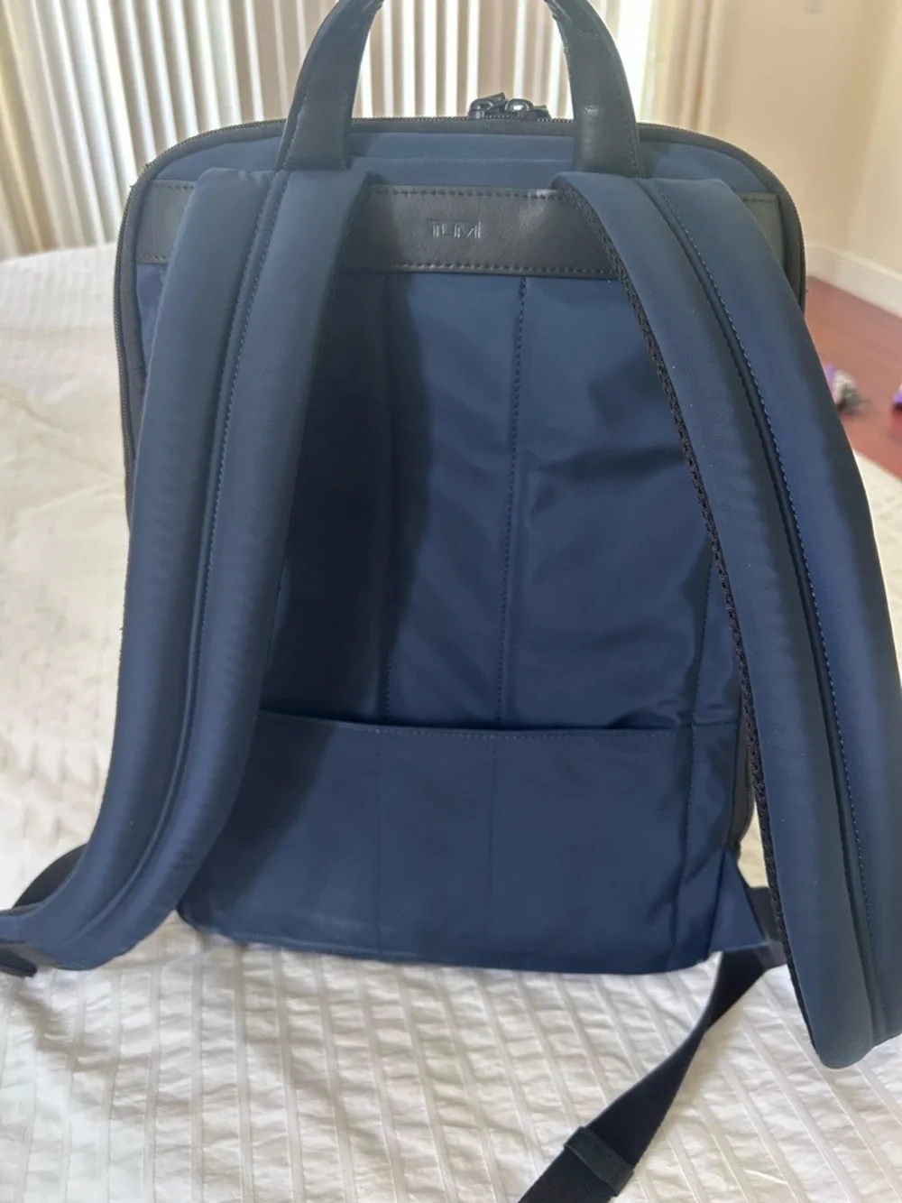 Tumi Navy Blue Men's Backpack with Front Zip Pocket